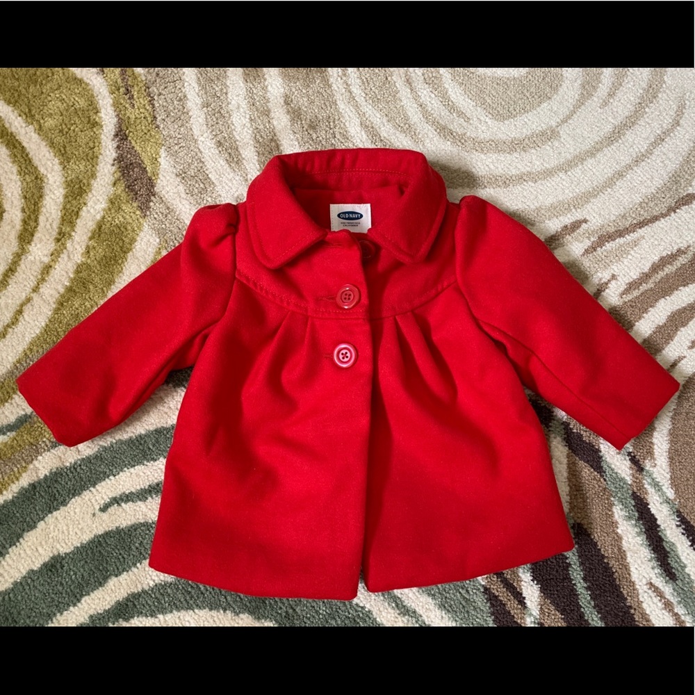 Old Navy Red Peacoat for Baby Girls